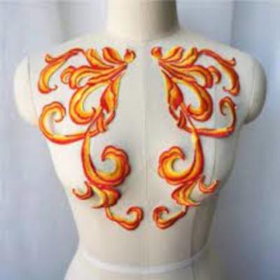 Páros csipke rátét, mintaelem mérete: 28x17 cm (felvasalható)